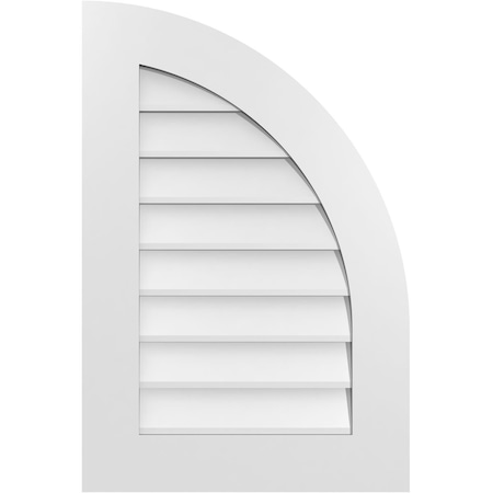 Ekena Millwork Quarter Round Top Right Surface Mount PVC Gable Vent w/ 3-1/2"W x 1"P Standard Frame, 20"W x 30"H GVPQR20X3001SN